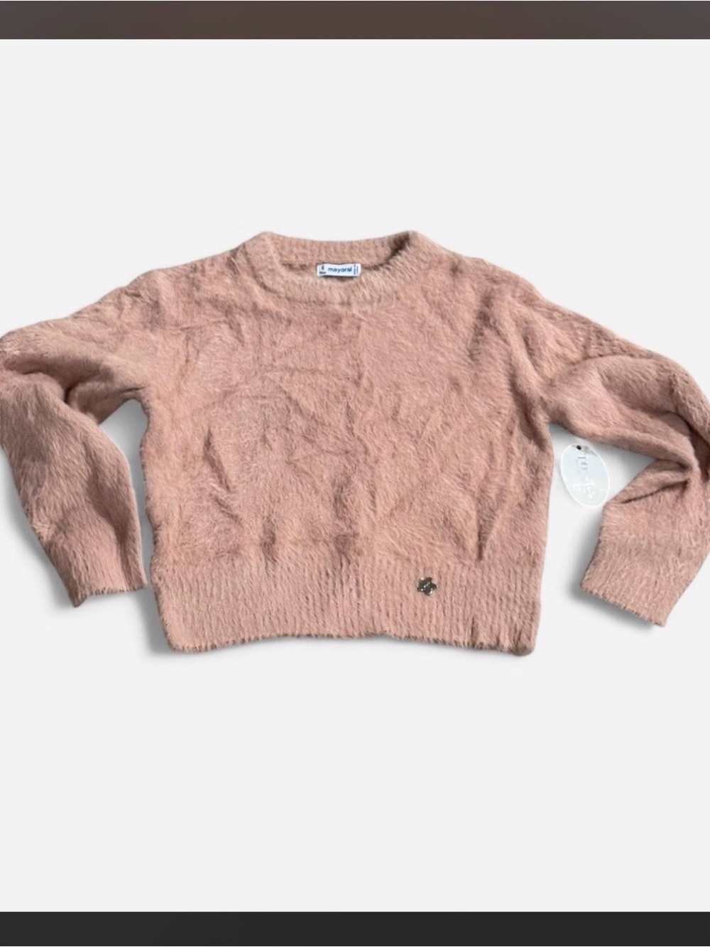 Mayoral Blush Pink Fuzzy Crewneck Sweater